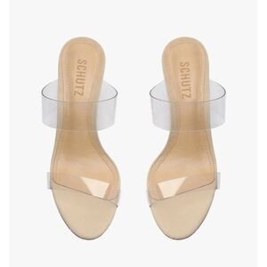 SCHUTZ Women's Transparent and Beige Heels